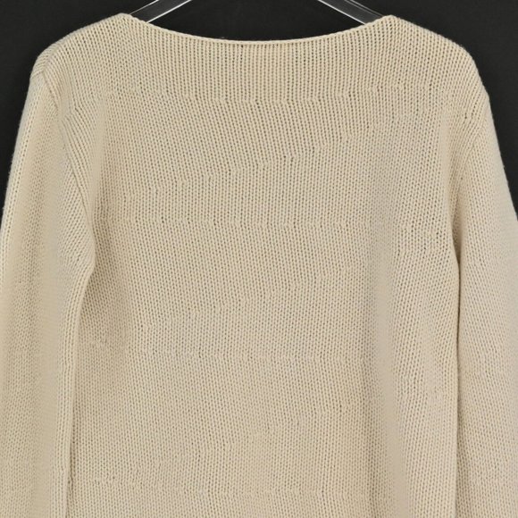 CHANEL Womens VTG Cream Cashmere Sweater Long Sleeve Chunky Knit Sz US 4 / IT 40 - Picture 7 of 10